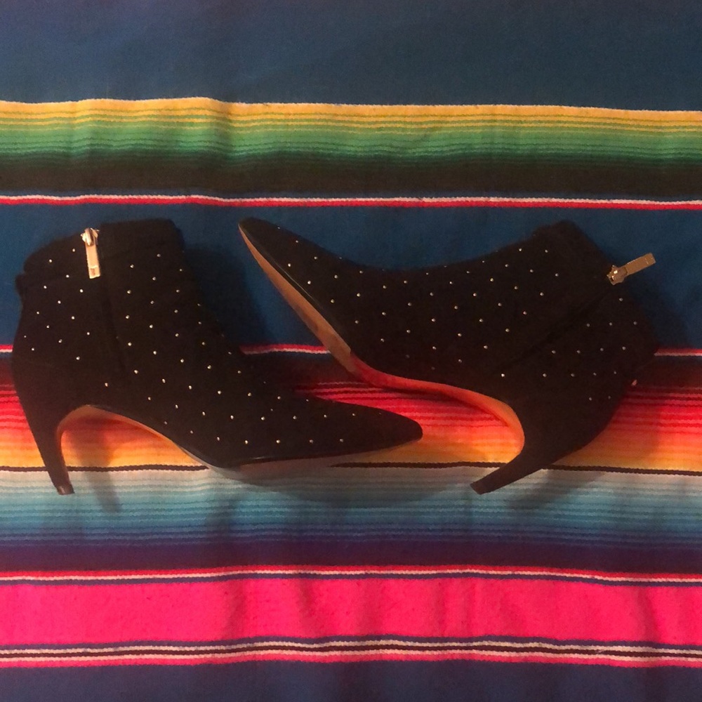 Ted Baker Black Booties w/Gold Polka-Dots Size US 9